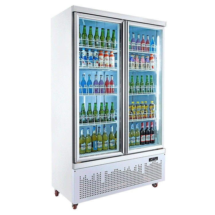 холодильник кокса двойной двери дисплея холодной стойки колы вертикальный стеклянный