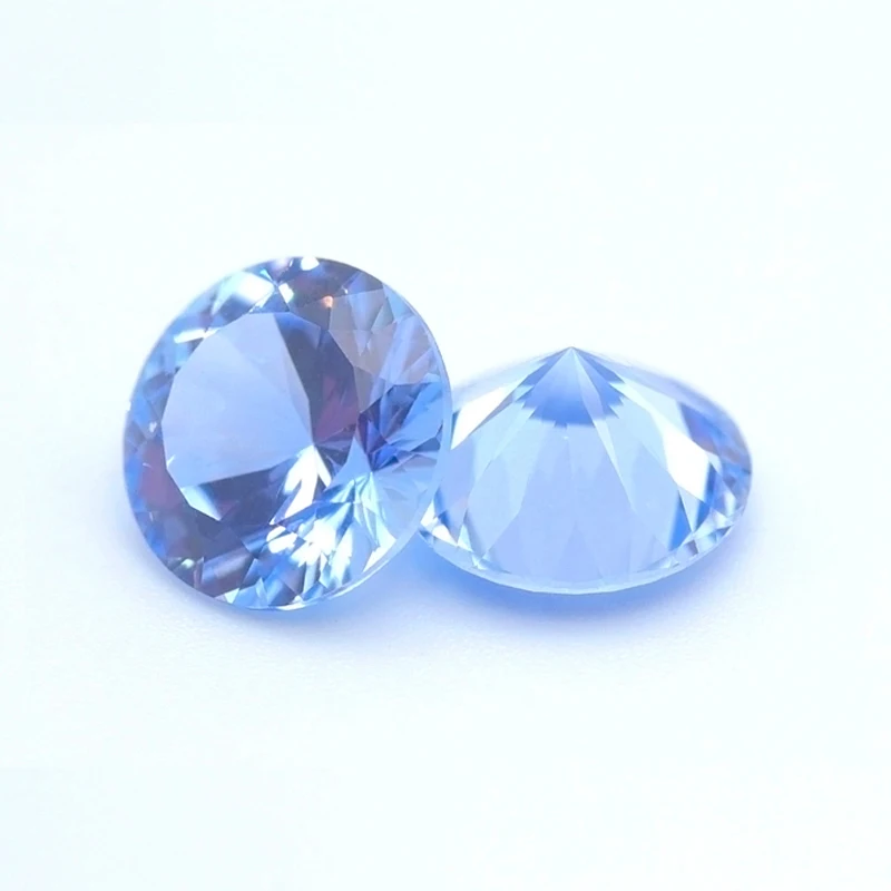 

Redleaf gems Sell stone price round shape loose light blue sapphire gemstone lab grown gems