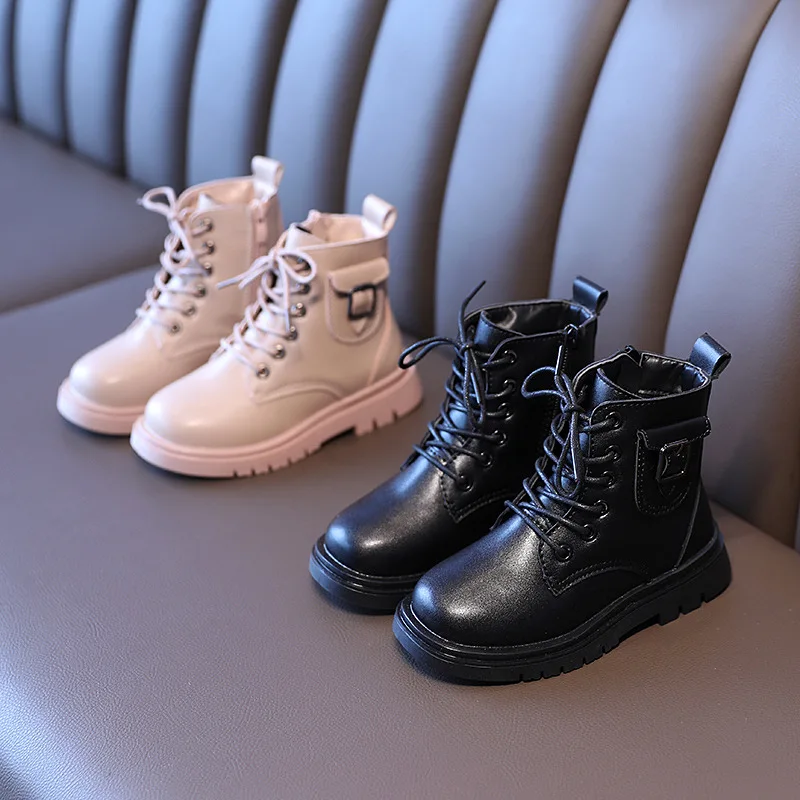 

2021 New Baby Fashion Wholesale Martin Boots Children's Kids Waterproof Snow Girls Boots, Black.pink