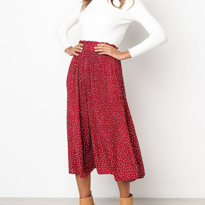 

Sweet European Style Skirt Pocket Pleated Ladies Pleated Skirt