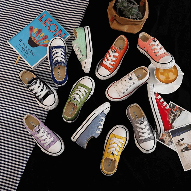 

Kids Shoes for Girl Children Canvas Sneakers Spring Autumn Girls Shoes White Short Solid Fashion Children Shoes