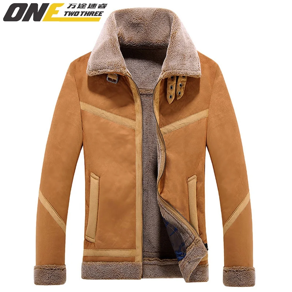 

2020 new suede leather jacket winter warm and fashion lapel jacket