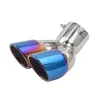 63MM Car Modification Universal Straight Mouth Big Double Row Stainless Steel Exhaust Muffler Pipe