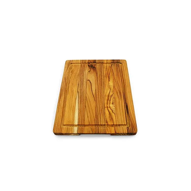 Teak Resists Warping Rectangle With Juice Groove Natural Wooden Cutting ...