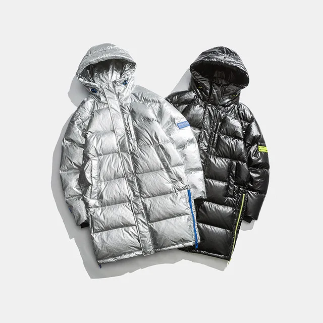High Quality Long Winter Shiny Duck Down Puffer Coats Shiny Men puffer Jackets