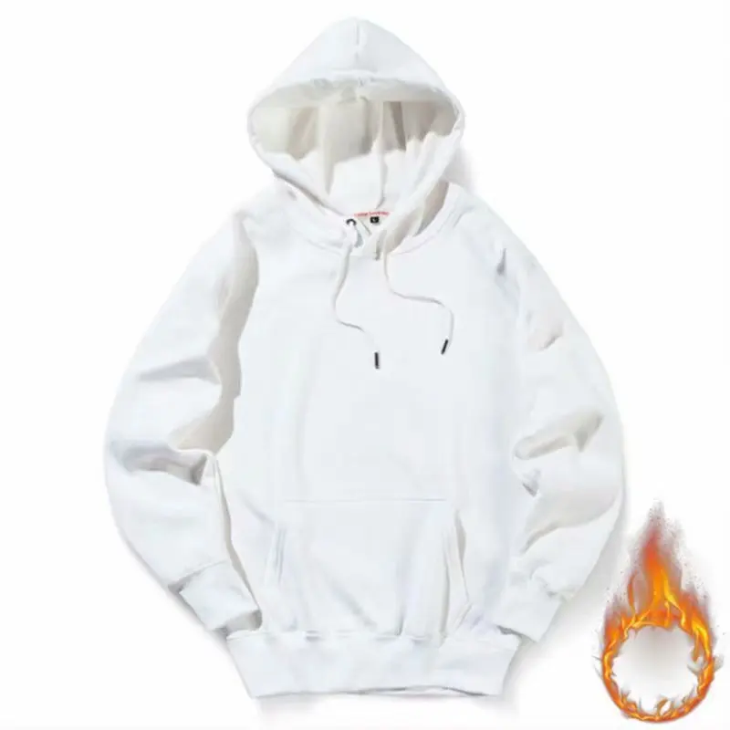 

Products 2021 new arrivals Men Autumn Winter Hooded Street Long Sleeve loose Solid Color Hooded Casual Tops White Men's Hoodies, Picture shows