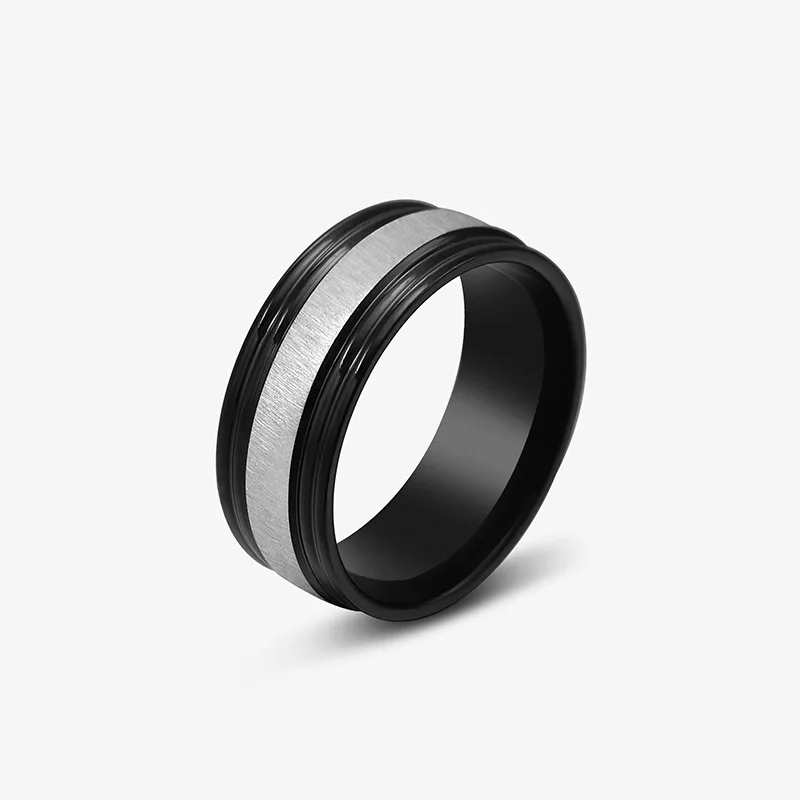 

Factory Direct Selling Cheap Simple Titanium Steel Men's Ring Jewelry Fashion Black Stainless Steel Ring Wholesale