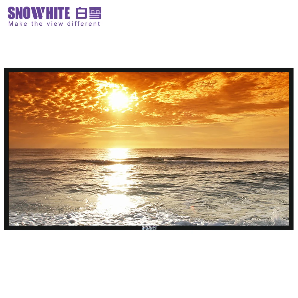 

SNOWHITE 16:9 100 Inch 3D HD Aluminum fixed frame projector screen Flexible White BX-3V100KFH-BK