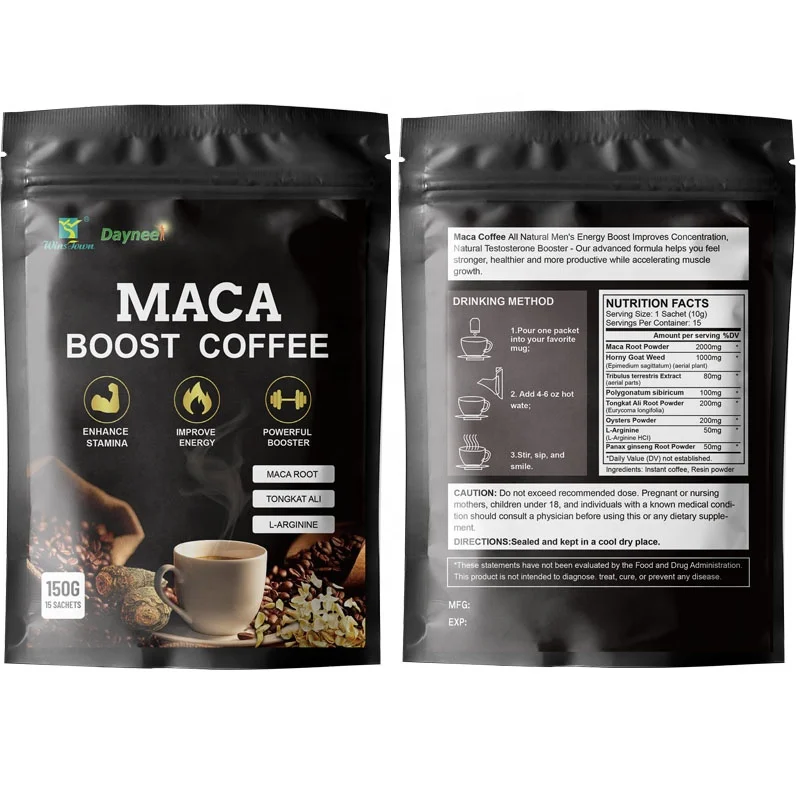 

Private Brand Maca Instant Coffee For Man Maca Energy Coffee Black Maca Root Kaffee Male Energy Powder