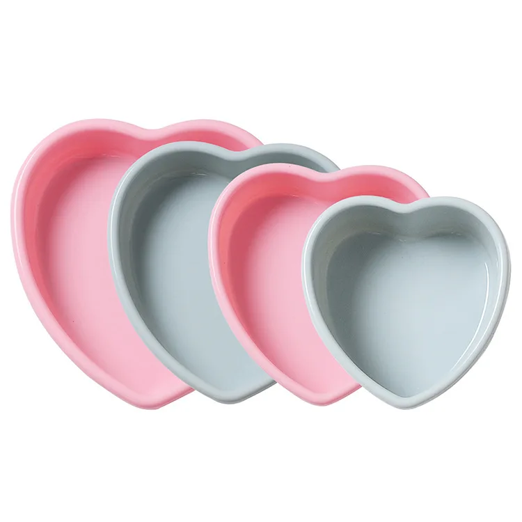 

4/7/9/10 inch Silicone Layered Cake Heart Shape Mousse Cake Moulds Cheese Bread Wedding Cake Baking Pans, Pink and blue