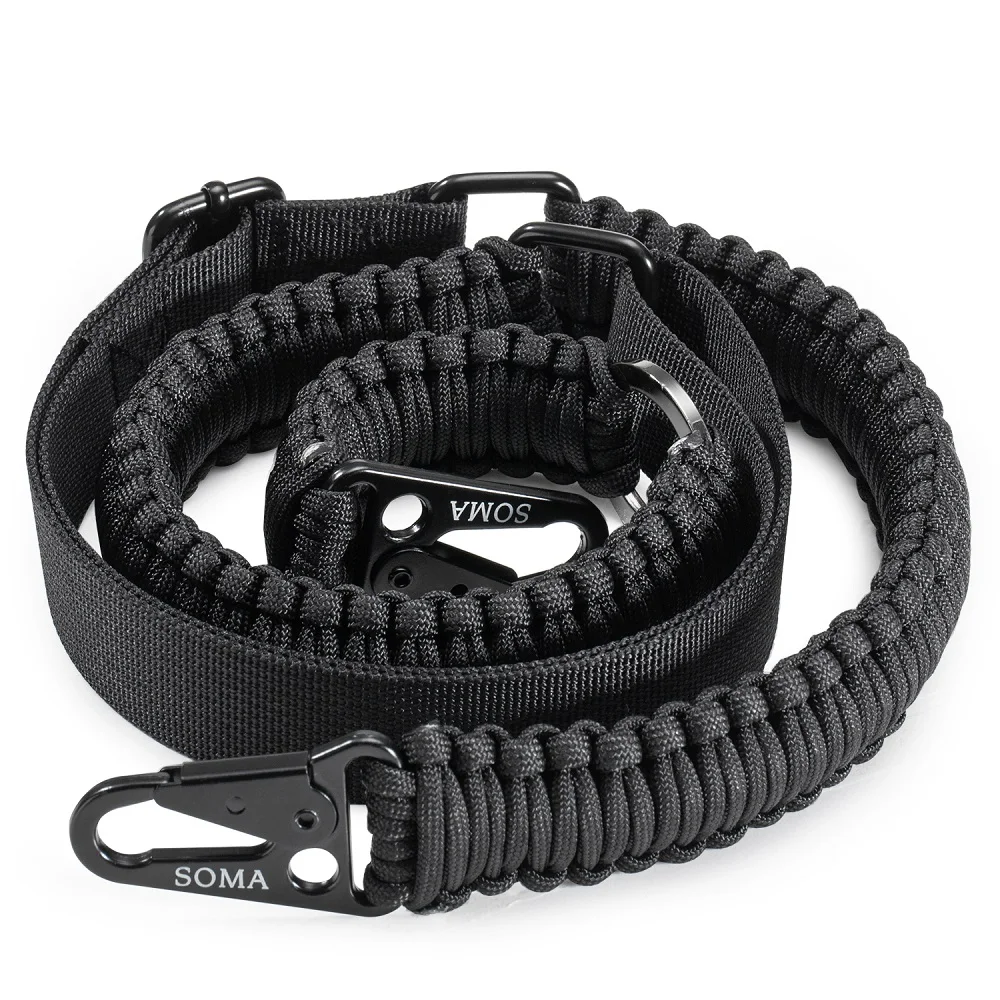 

Hunting Tactical Nylon One Single Point 550 Paracord 2 Point Quick Adjust Gun Sling Ar 15 Strap Magpul Rifle Paracord Slings, Black , more than 200 colors
