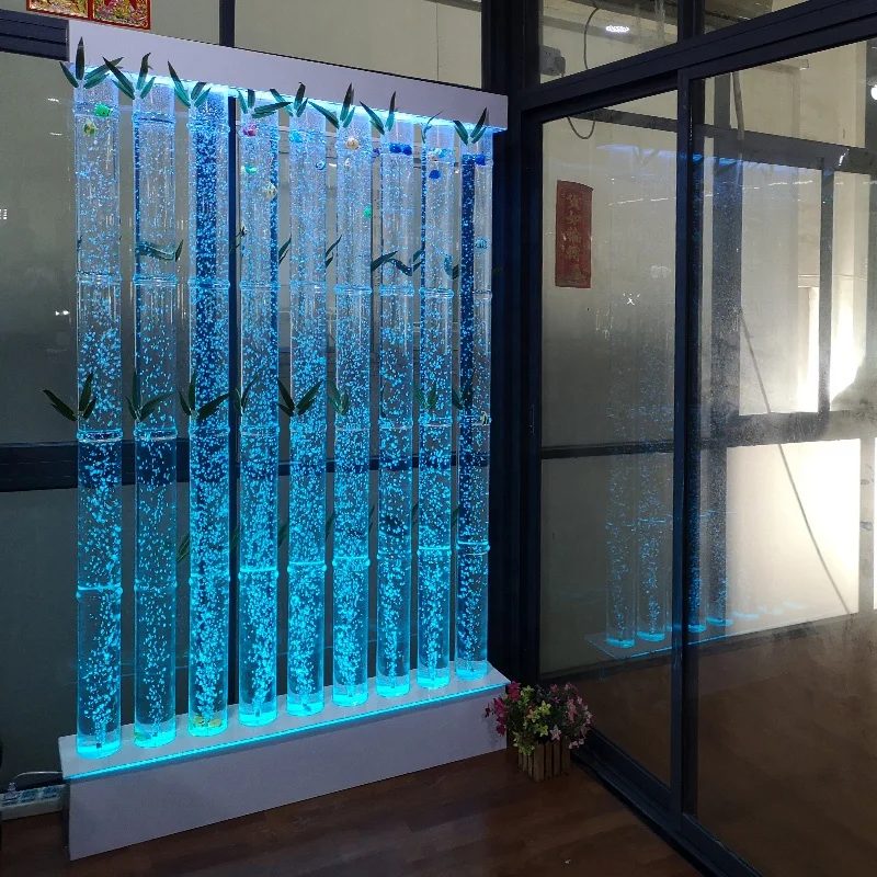 

Hotel interior design customised LED water bubble wall with water bubble columns