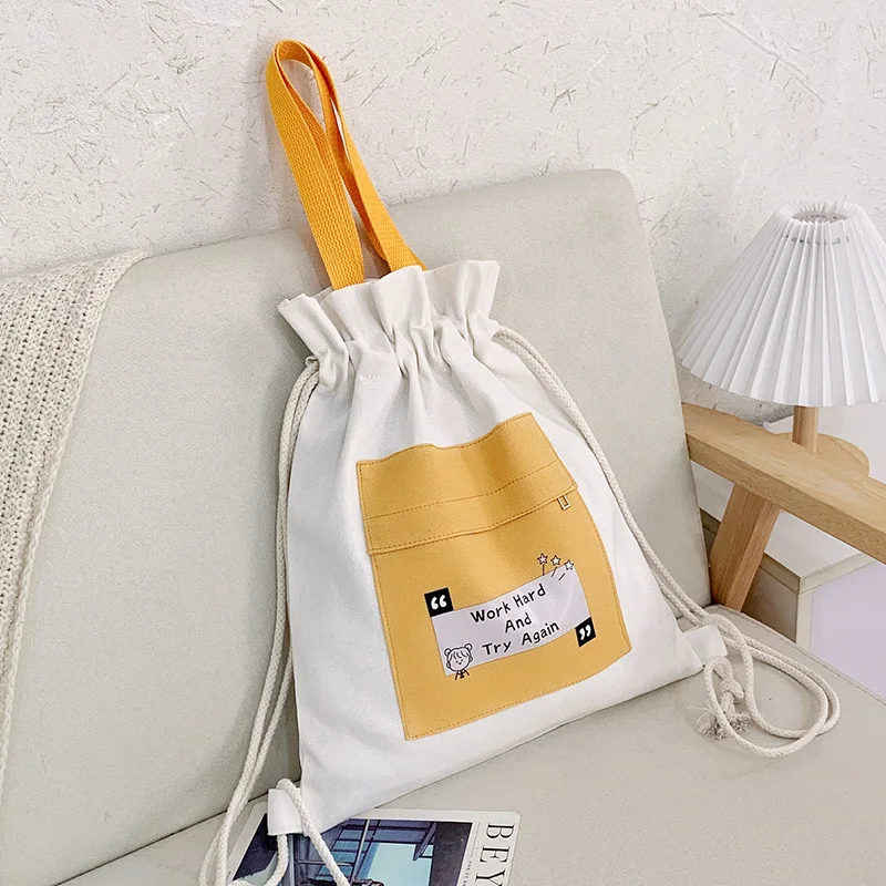 

Custom female canvas class tote bag Korean style single shoulder crossbody casual handbag wholesale, Customized color