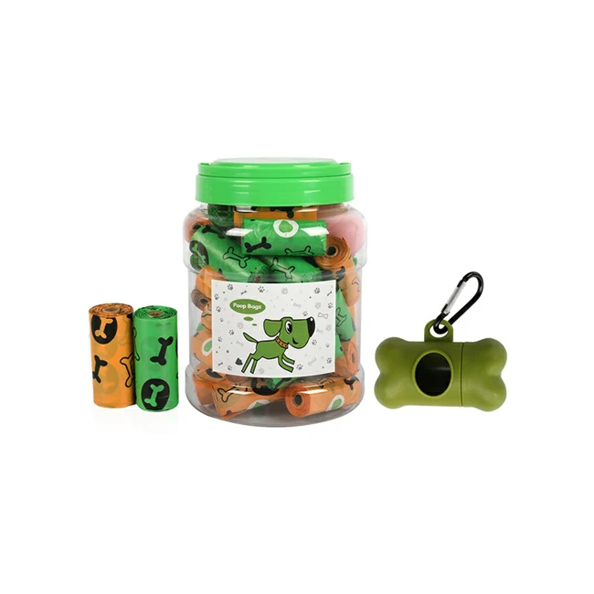

Promotional Price 30 Roll Set Pet Dog Poop Bag Holder Puppy Poop Bags With Dispenser, Green+red,orange+army green