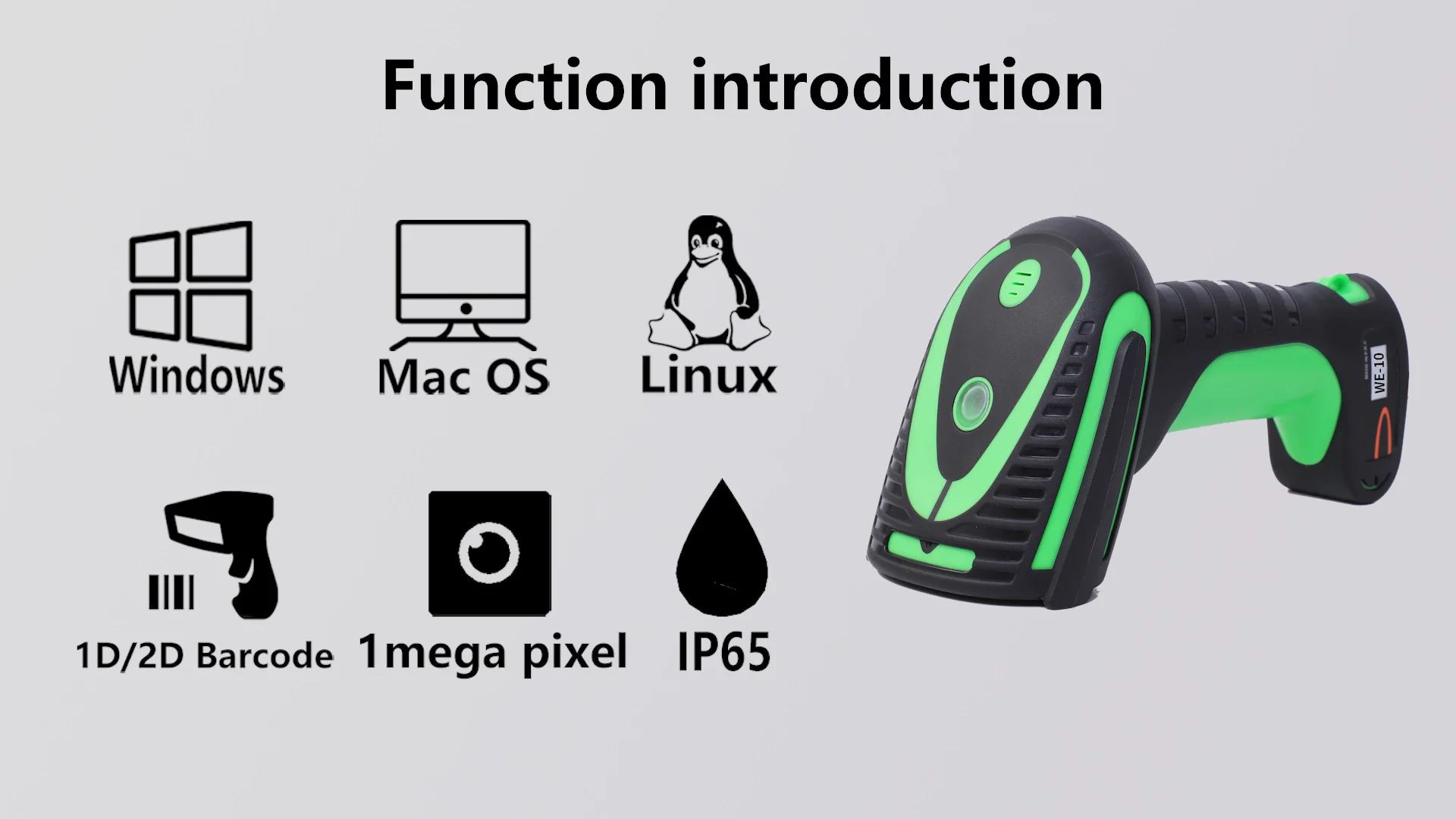 Ip65 Industrial Warehouse Wired Qr Code Scanner Handheld 2d Barcode