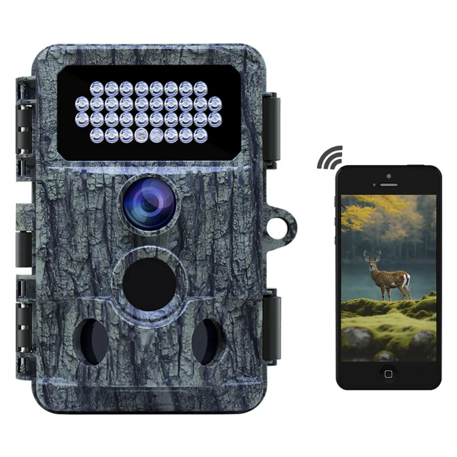 40m WiFi Effective Distance 48MP 4K/2.7K Wifi App Hunting Sport Game Trail Camera with 3 PIR Sensors