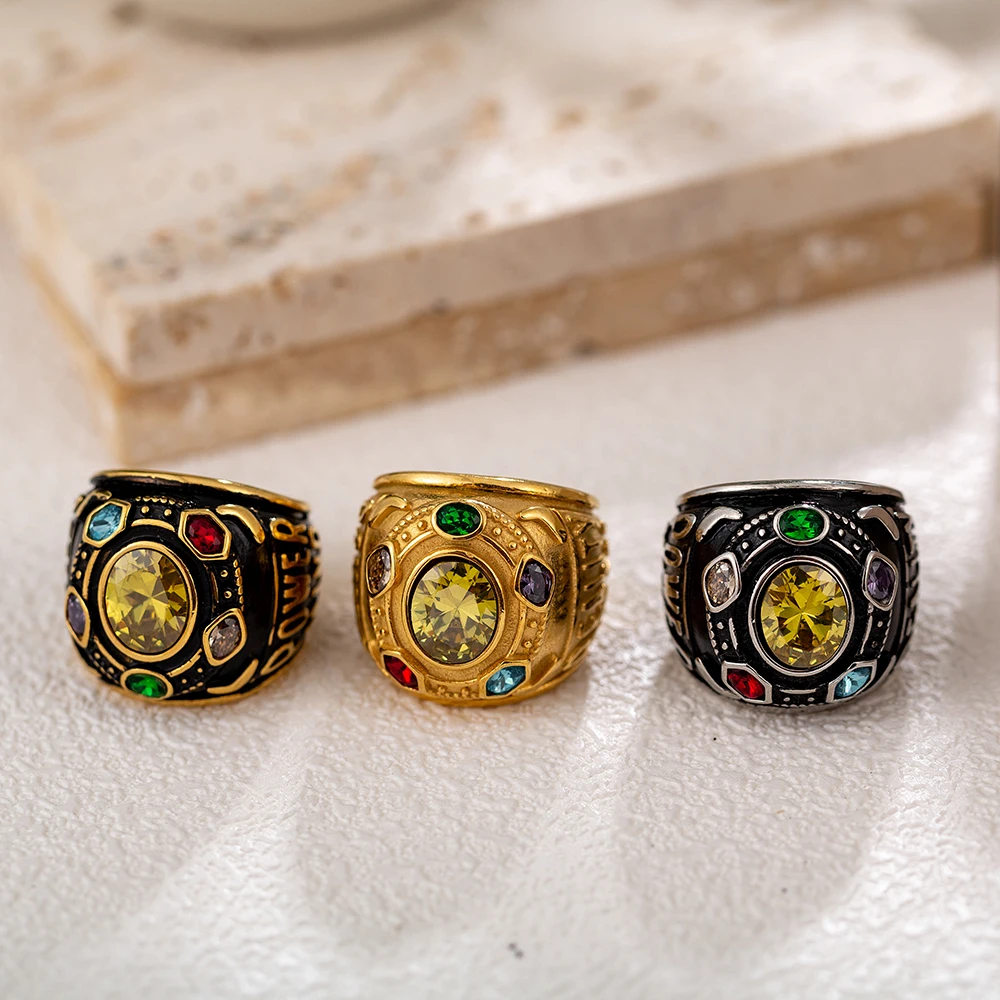 

2023 new fashion classic hot selling titanium steel jewelry men zircon ring for men birthday gift