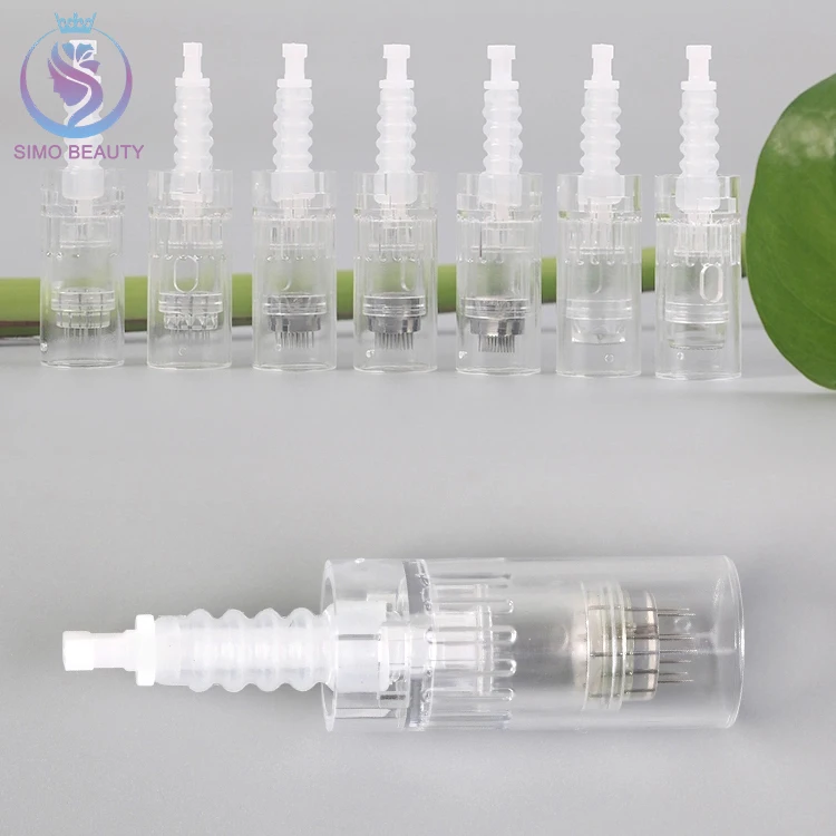 

Derma roller system massage tools screw derma pen needles a6 cartridges, Transparent blue