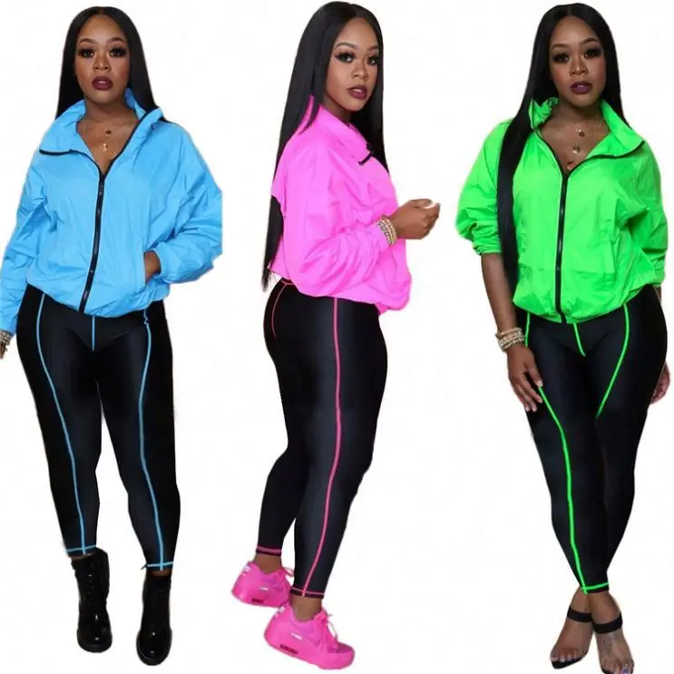 

YH latest design casual sports side stripe solid Tracksuits 2 Piece Set Women Fall 2021