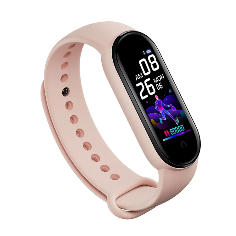 

Sports Waterproof Fitness Mi Band 5 Smartwatch blue tooth Smart Bracelet M5, Blue pink black red