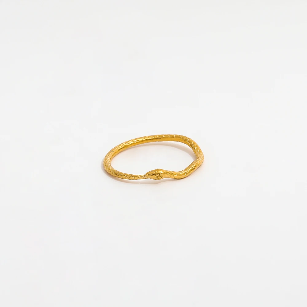 Joolim High End 18K Gold Plated Stainless Steel Snake Dainty Rings for Women Finger Ring Fashion Jewelry Wholesale
