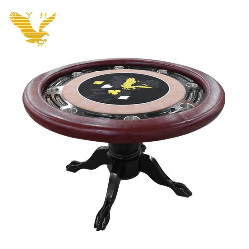 

YH 48 inch Casino Solid Wooden Leg Oval Poker Table Round Poker Table for Sale