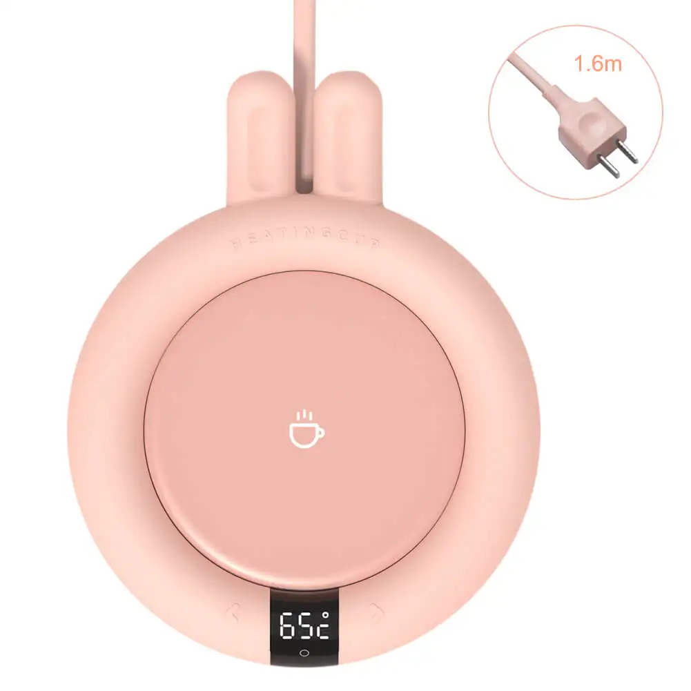 

dropshipping CK-W03 2021 Portable Smart Cup Warmer Tea Coffee silicone Cup Heating Pad Mat Warm Heating pad, Pink/green