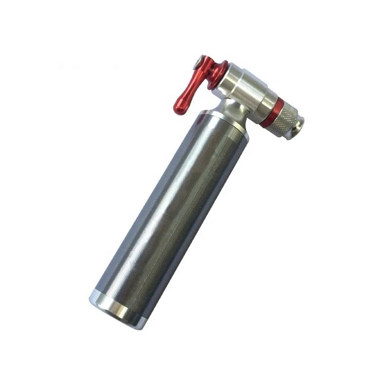 

Bicycle Portable Air CO2 Inflator With Cartridge Storage Canister No CO2 Cartridge Included Mini CO2 Pump For Road MTB Bike, Silver(or customized )