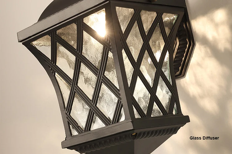 Best price antique style vintage decorative lighting for garden wall fixture glass aluminum outdoor post top light