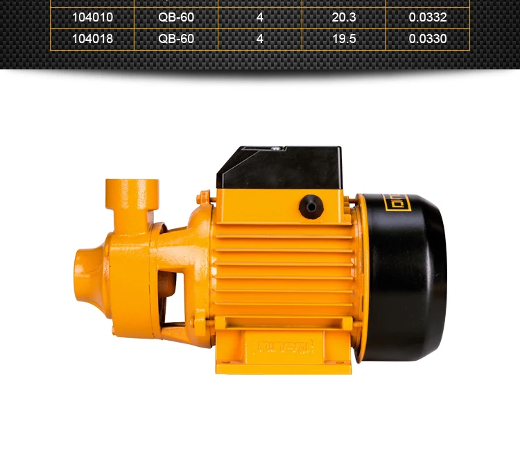 DingQi 0.5hp 0.37kw High Pressure QB60 Peripheral Electric aluminium Water Pump Clean Water Pump
