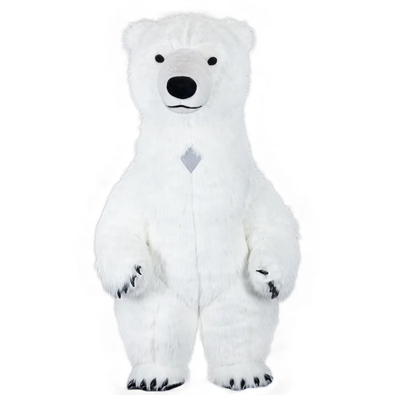

SAYGO Air Inflatable Winter Bear Mascot Costume for Advertising Wedding Customize Adult Mascot Costume Animal Plush White Bear