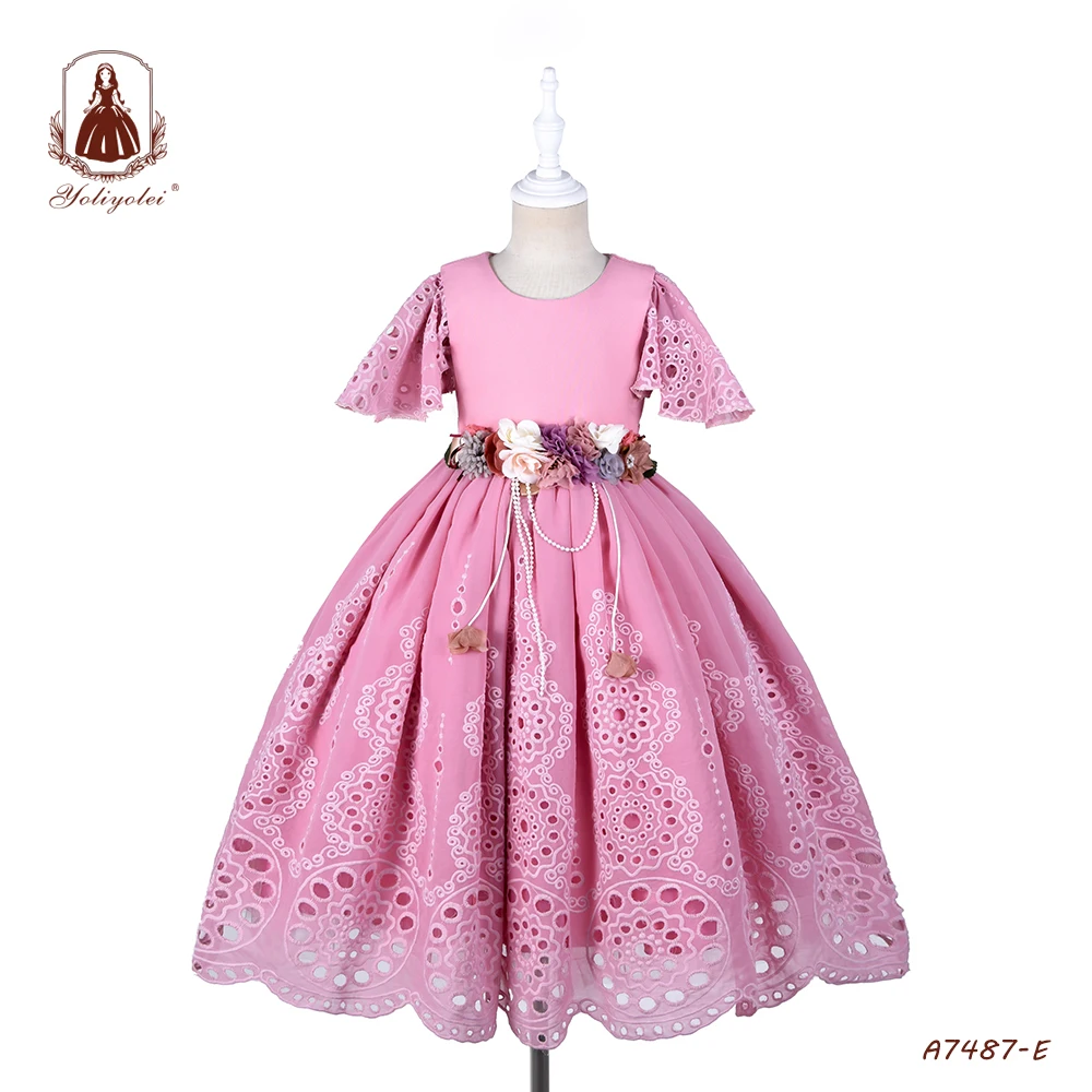 

Yoliyolei latest design pink kids gown girls princess dresses for 12 year