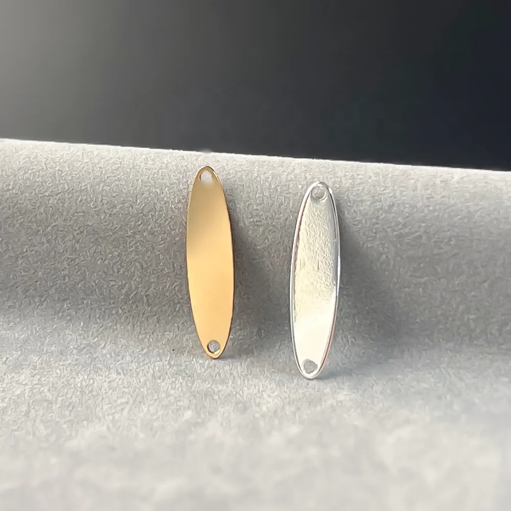 New Oval Blank Charms for Permanent Bracelet Jewelry Making Gold Filled Bar Connector