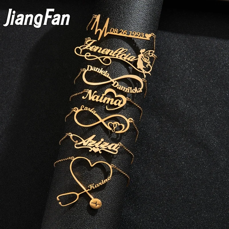 

Stainless Steel Custom Name Chains 14K 18K Gold Personalized Pendant Necklace Name Jewelry Women