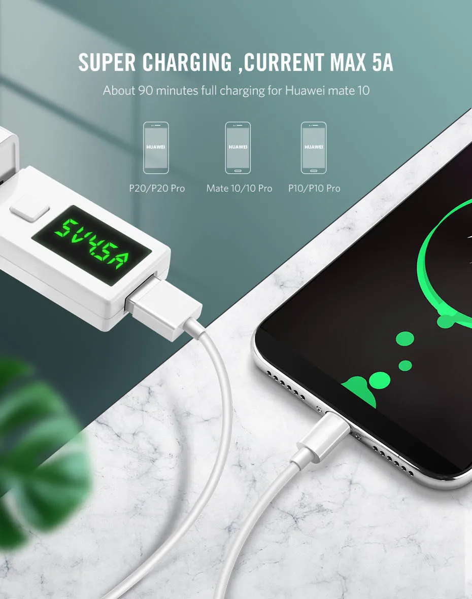 Supercharge Quick Charging Type C USB Cable 5A 5 V 0.2m - ANKUX.COM
