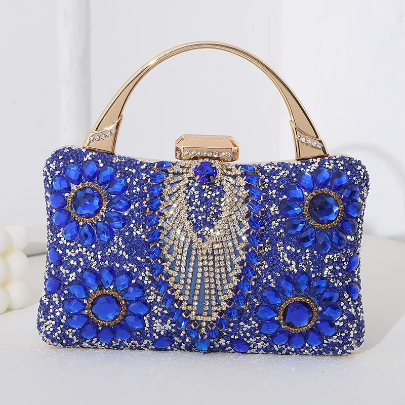 

Luxury New Trendy Fashion Indian Rhinestone Evening Clutch Bag Wedding Bride Sling Bag Banquet Party Handbag For Ladies