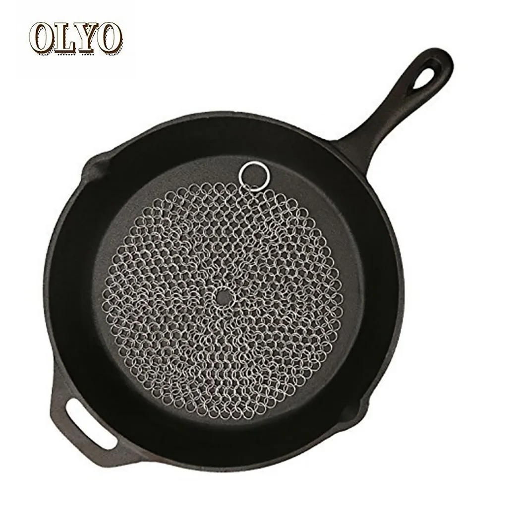 

7 x  304 Stainless Steel Chainmail Scrubber / Cast Iron Cleaner, Silver