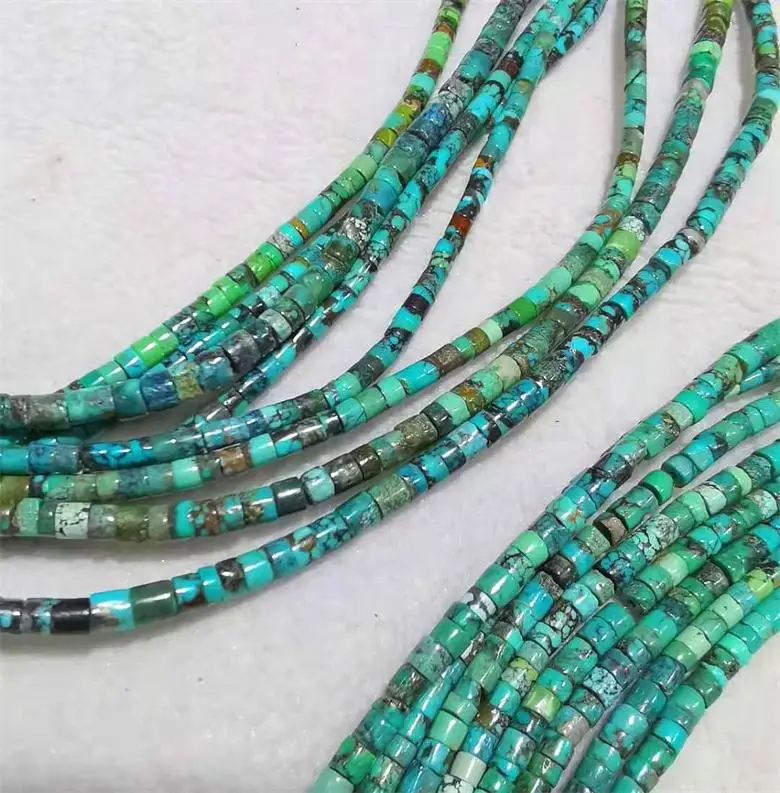 

Wholesale Flat Round Wheel Shaped Gemstones Strands Nature Stone Turquoise Heishi Beads, 100% natural color