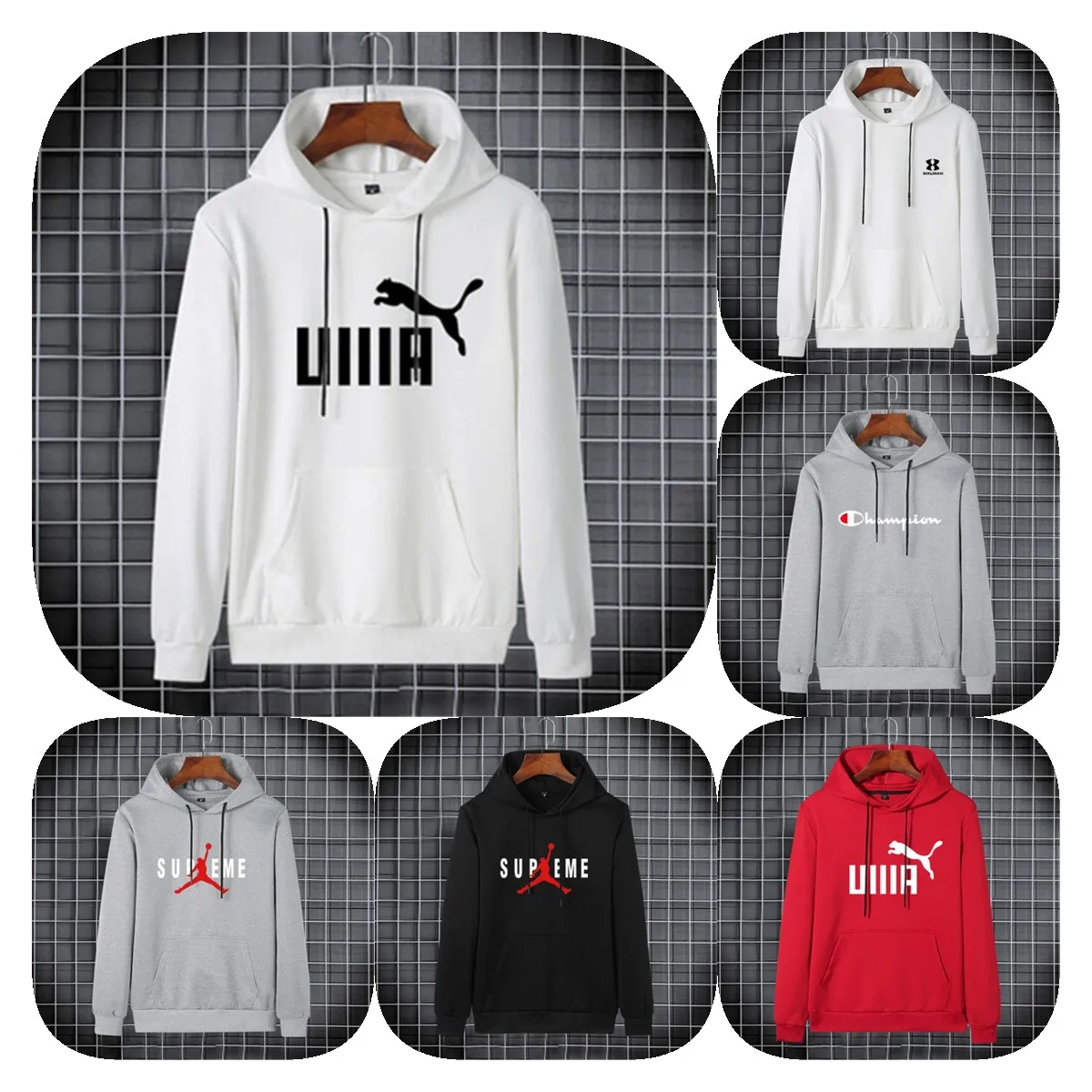 

Factory wholesale cheap pure color men's hoodie
