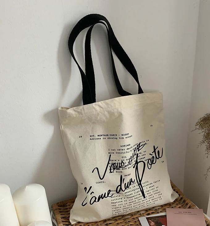 

Wholesale Ny Blank Canvas Reusable Cotton Tote Bag with Customized Individuality Printed