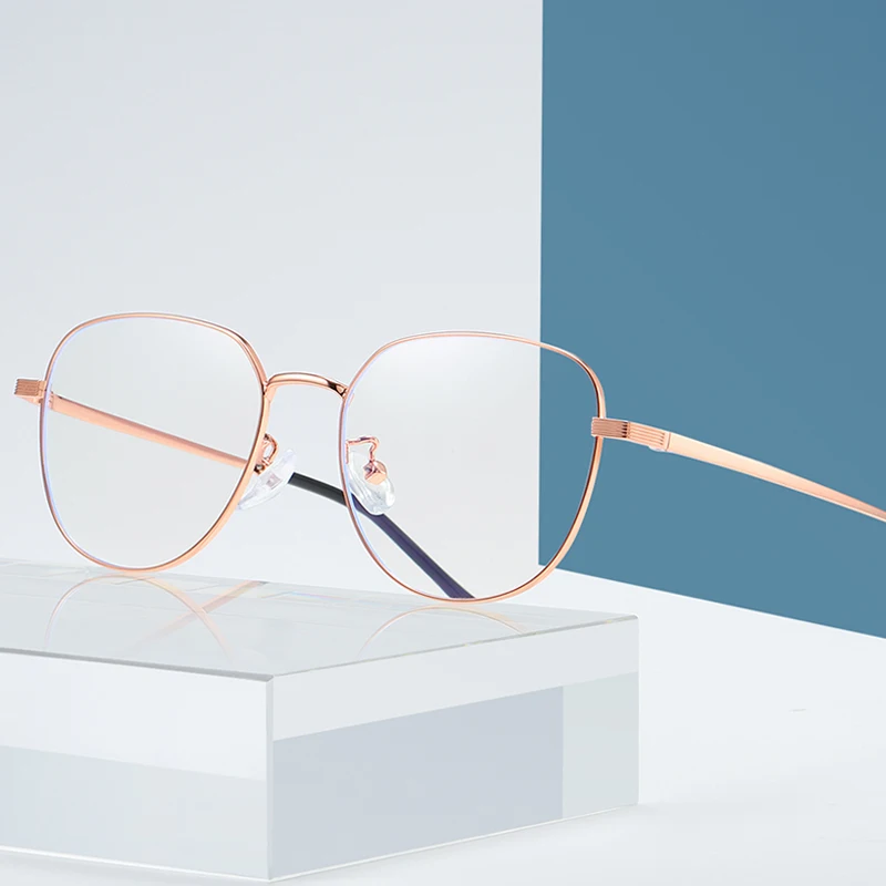

2021 Fashion Newest TR90 Metal Optical Round Blue Light Blocking Glasses