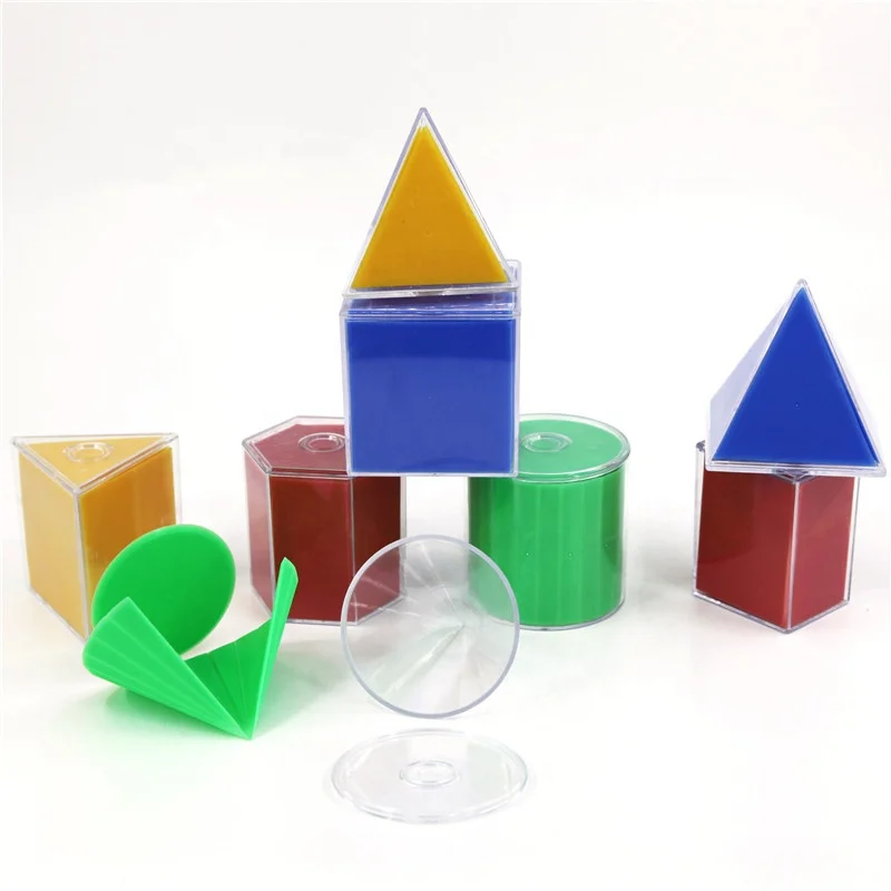 
High quality mathematic material plastic geometric cubes in outspread 8pcs 