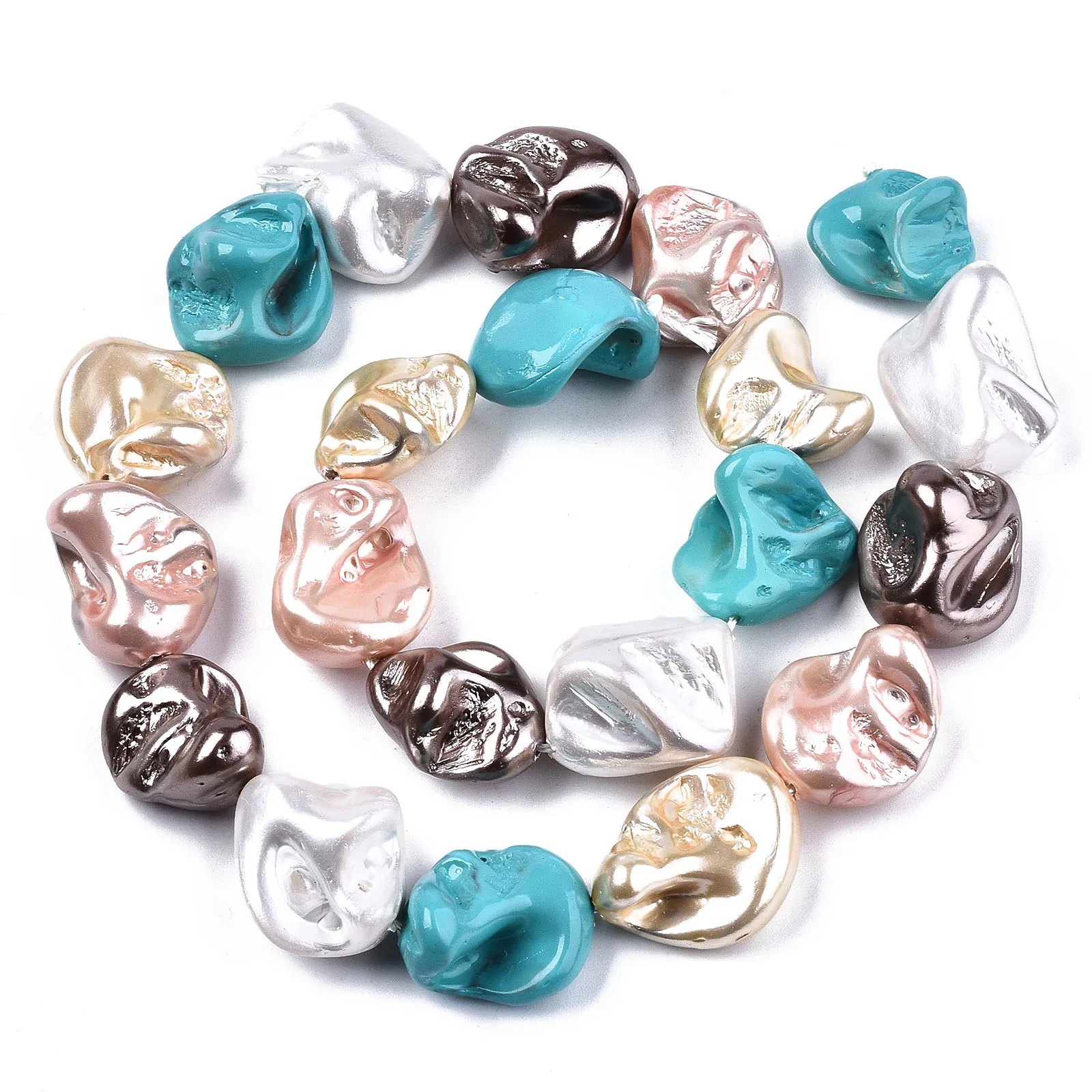 

Pandahall Dyed Nuggets Electroplated Natural Freshwater Shell Beads