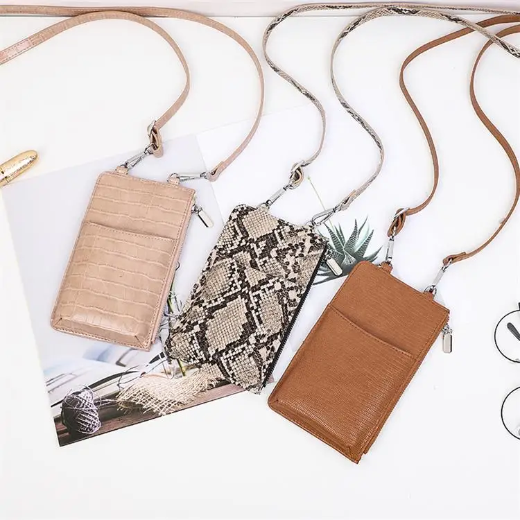 

Pu leather Cell Phone Cross body Bag Shoulder Pocket Wallet Pouch Case Neck Strap For phone
