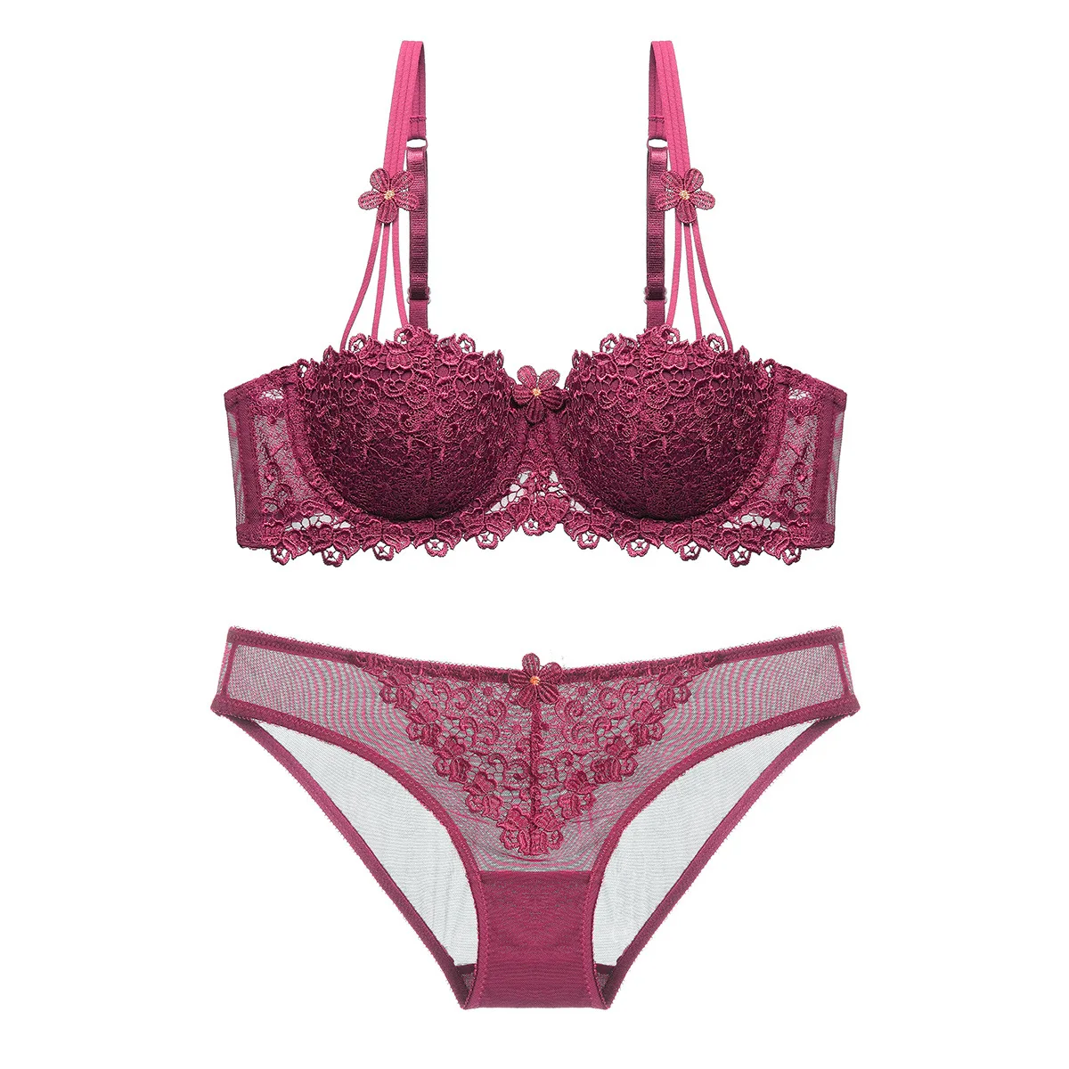 

2020 Top Sale Bra And Panties Women Sexy Lace Two Piece Sets Soft Custom Lace Panties