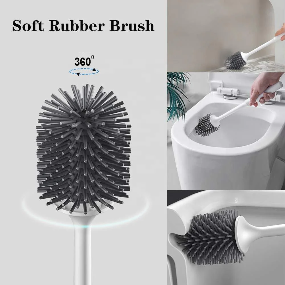 
Anti-bacterial Silicone Toilet Brush No Scratch Soft Toilet Cleaner Brush 