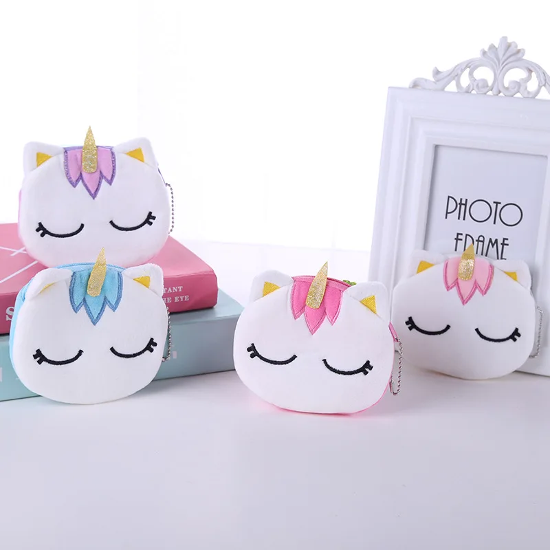 

2021 Cut bags for kids Zipper Coin Purse Cute Cartoon Unicorn Mini Purse for wholesales, 5 colors