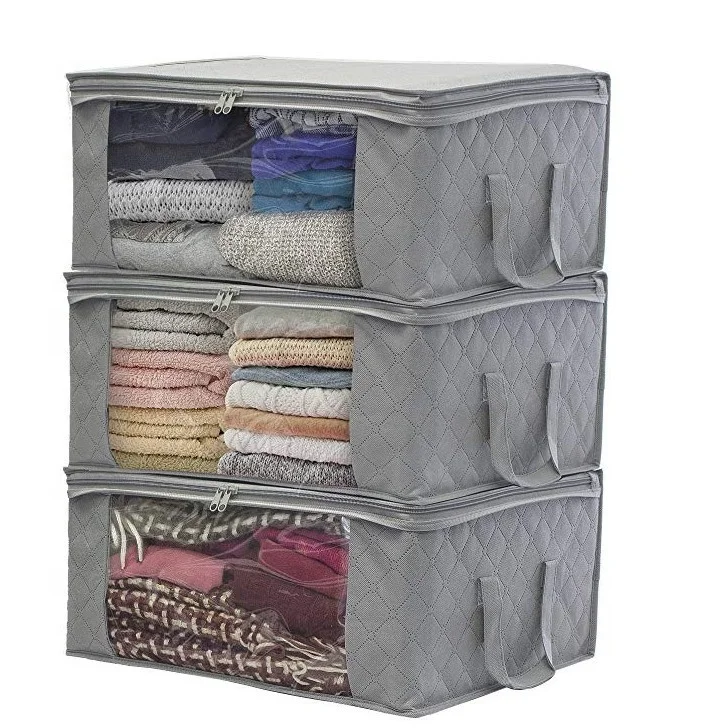 

Non-woven Folding Storage Box Quilt Storage Bag 3pack
