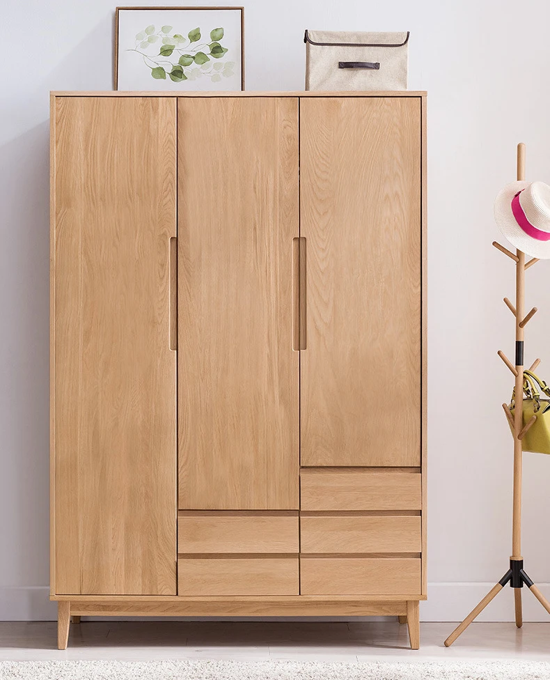 product-BoomDear Wood-natural wood color morden European 3 door cabinet wardrobe big wardrobe furnit-1