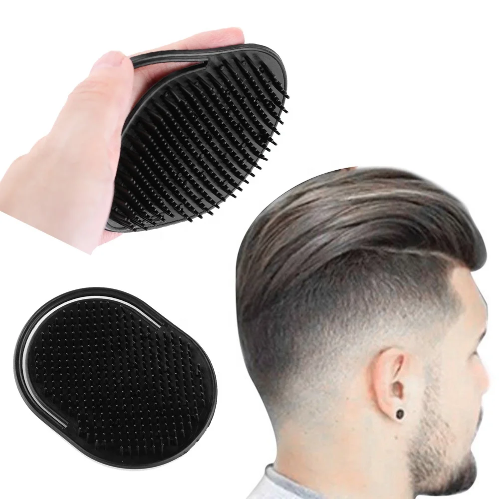 

QY Shampoo Comb Pocket Men Beard Mustache Palm Scalp Massage Black Hair Care Travel Portable Hair Comb Brush Styling Tools